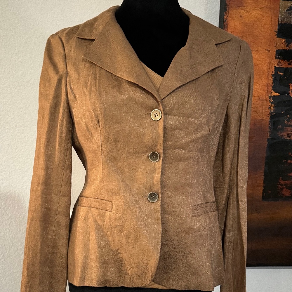Vintage Anne Klein 100% Linen Jacket Blazer - S